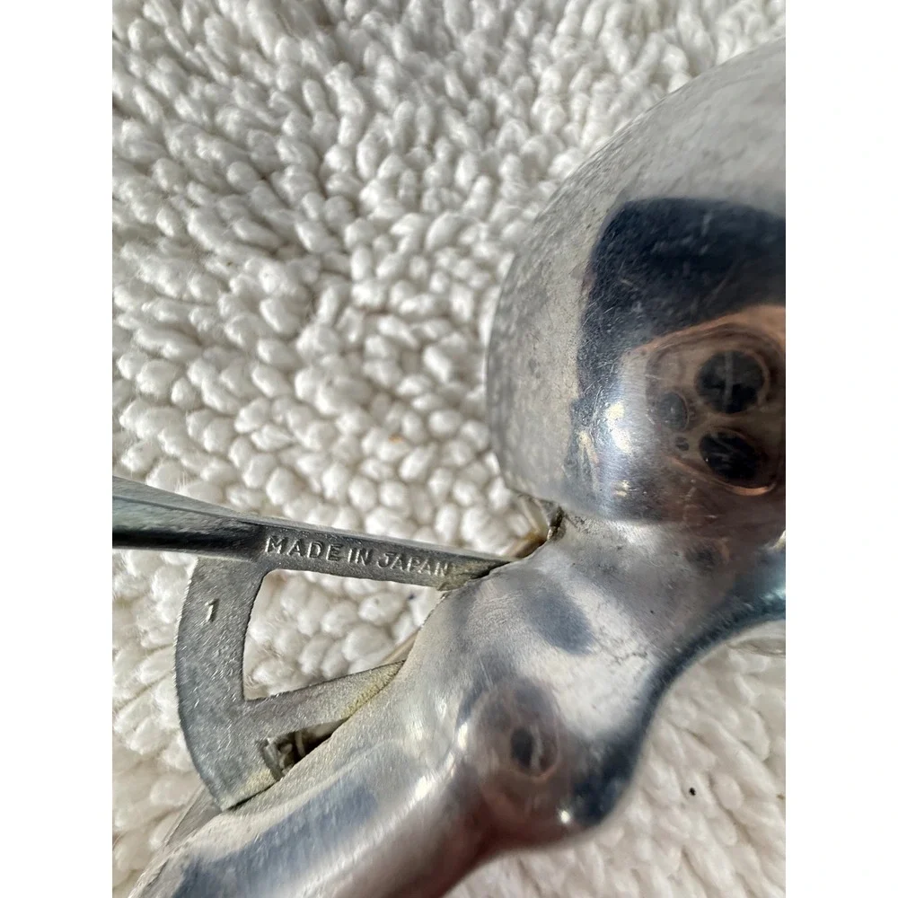 Vintage Ice Cream Scoop White Handle Metal‎ Made in Japan Kitchen Utensil Tool